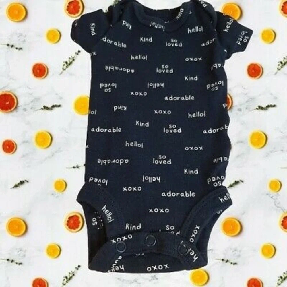Carter's Preemie P Creeper One-Piece Baby Bodysuit WORDS xoxo adorable